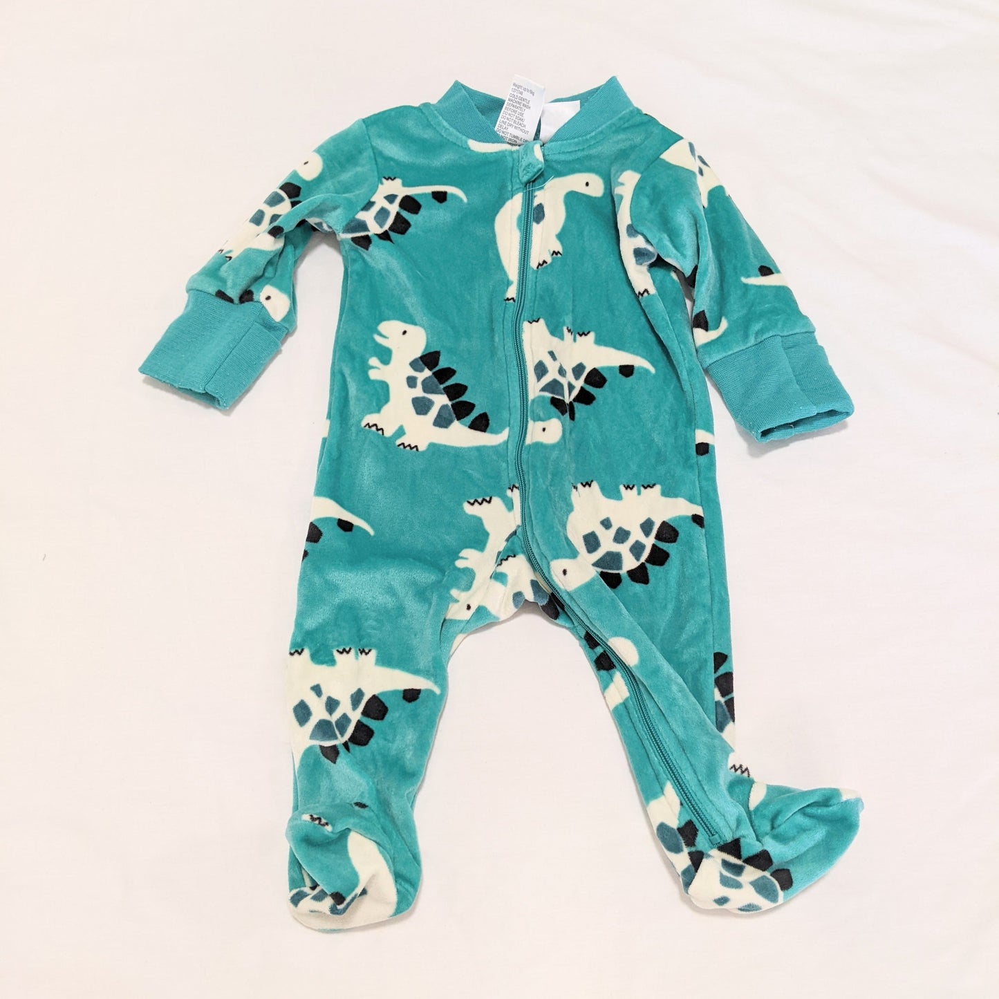 Green dinosaur fleece onesie - size 000
