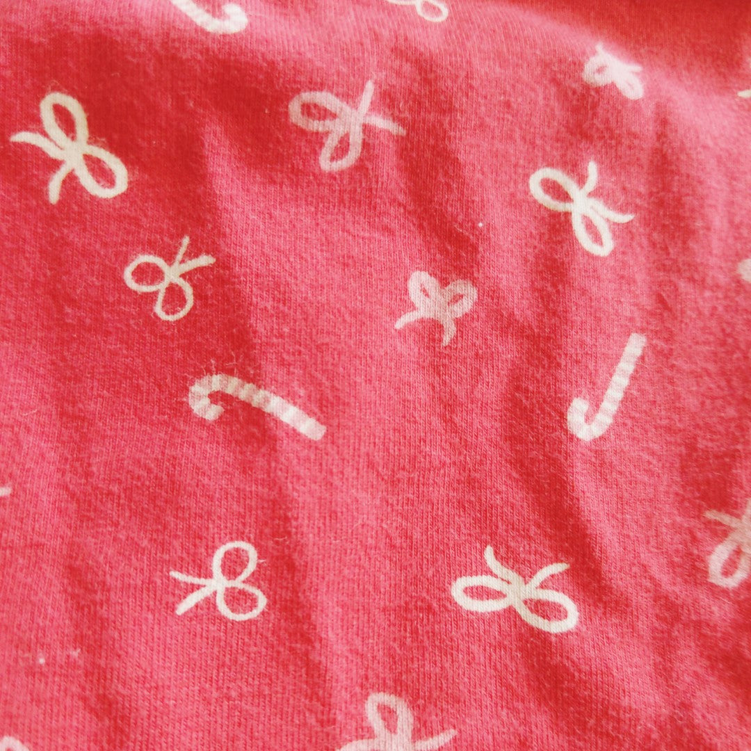 Red Christmas candycane leggings - size 4