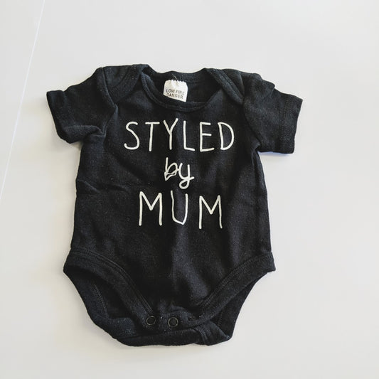 Black bodysuit styled by mum - size 000