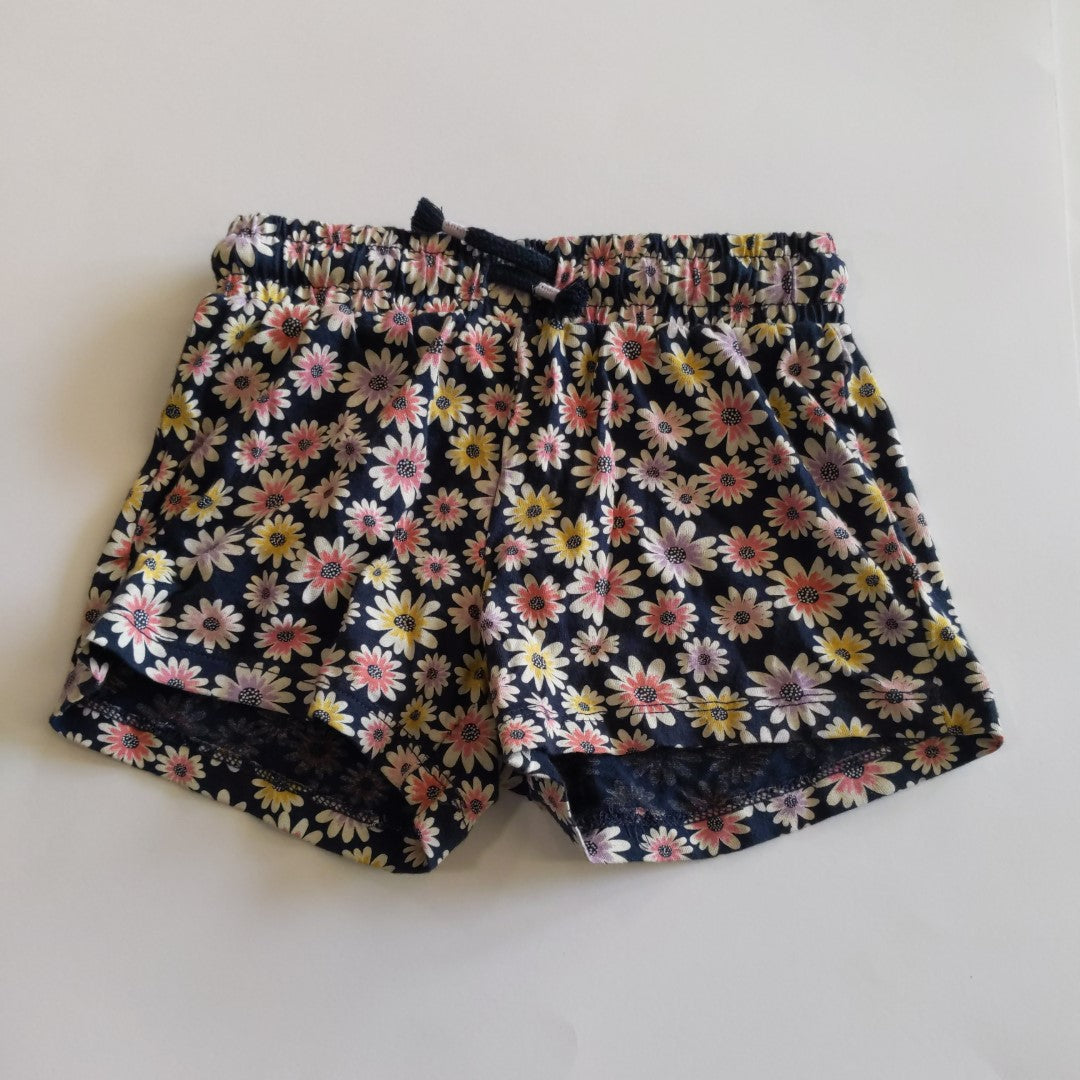 Black and pink flowery shorts - size 3