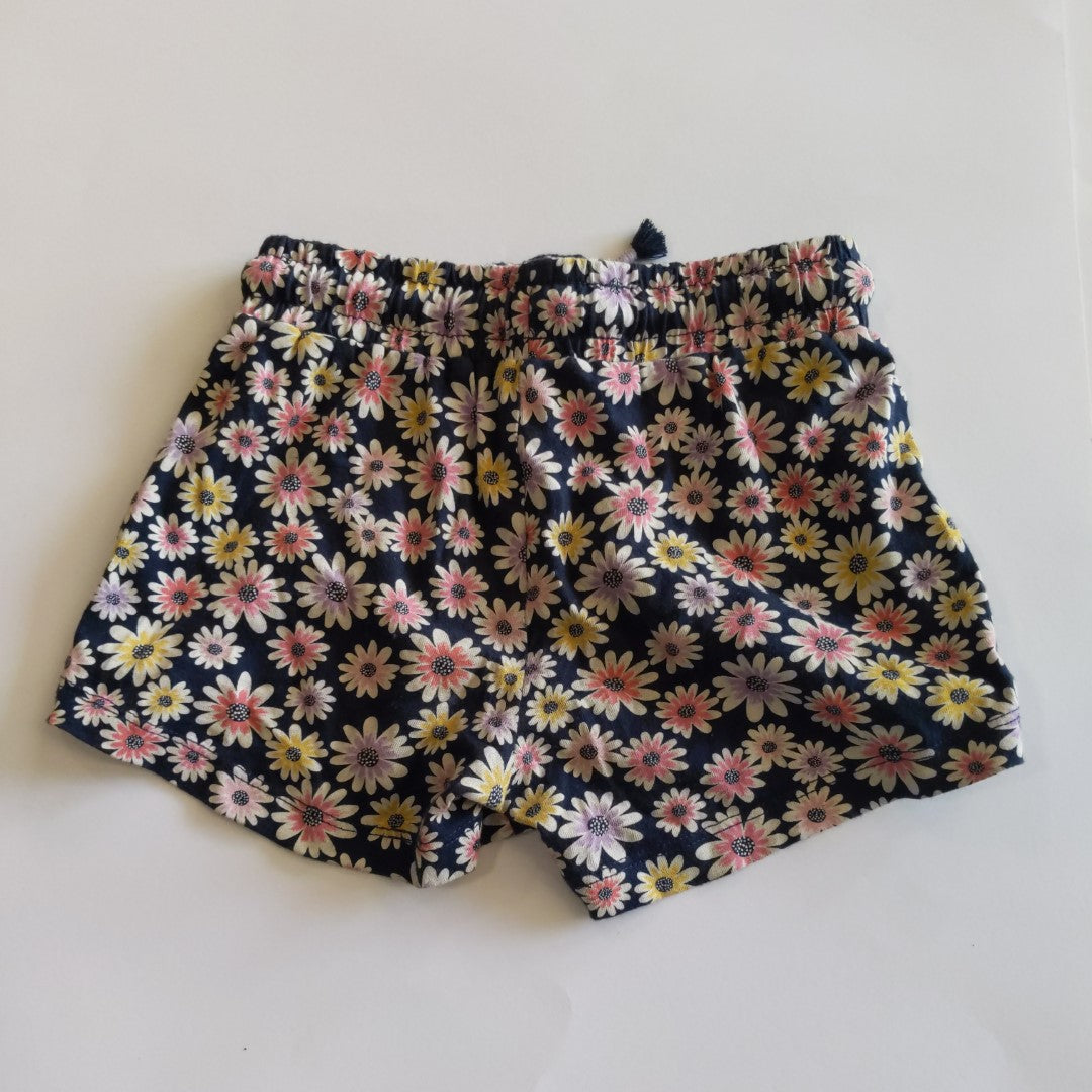 Black and pink flowery shorts - size 3