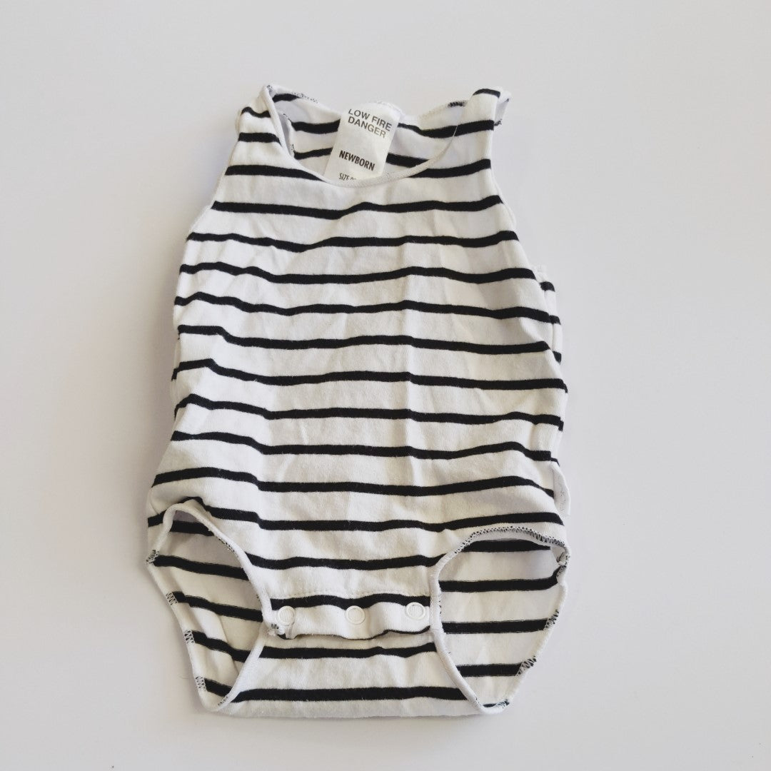 Black and white stripey bodysuit - size 00000