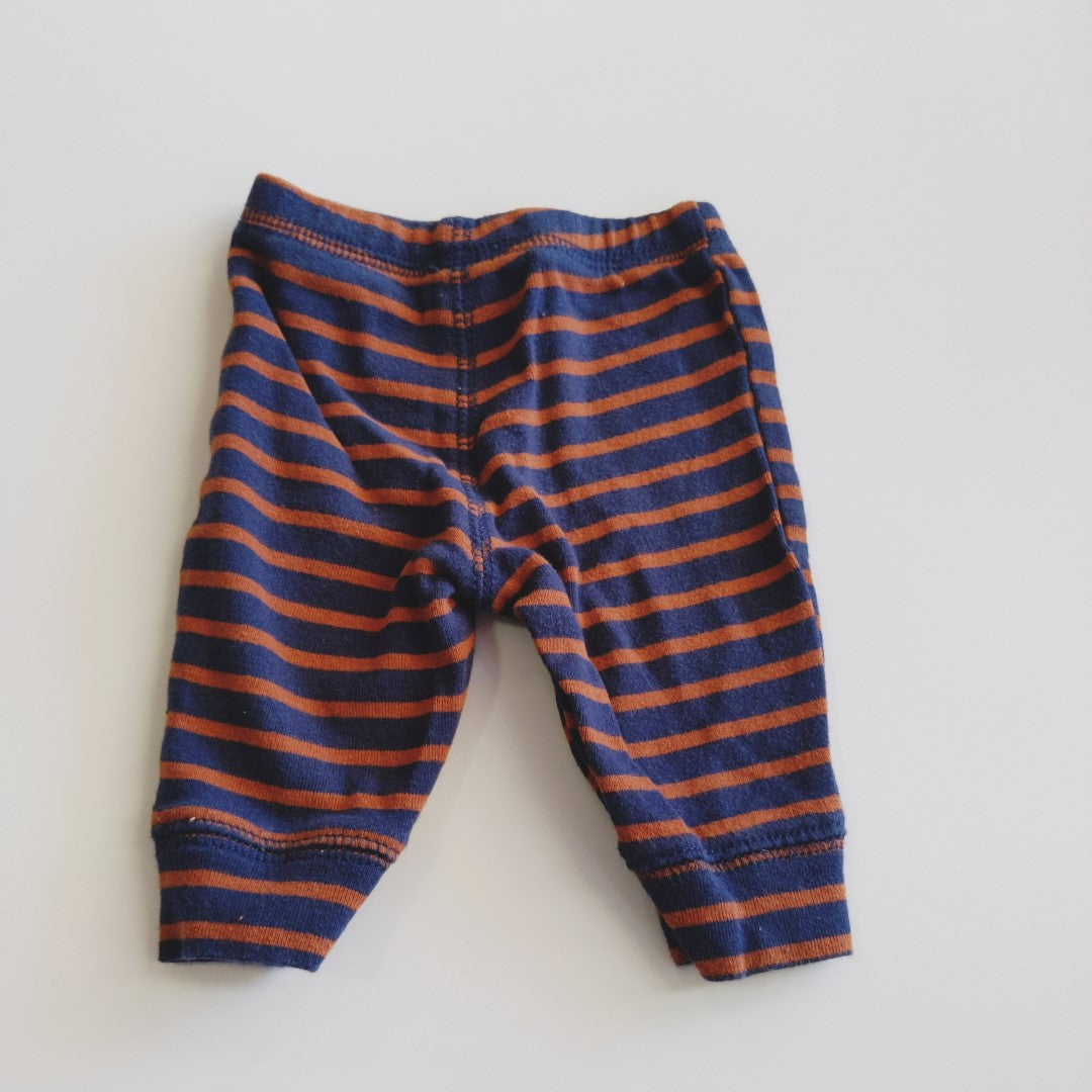 Blue and brown stripey bear pants - size 0000