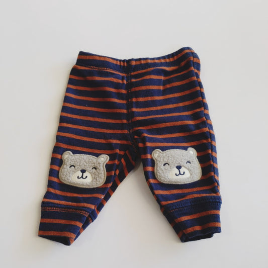 Blue and brown stripey bear pants - size 0000