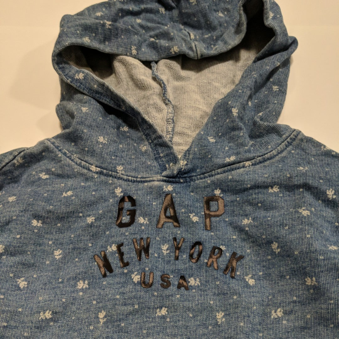 Blue flower print Gap hoodie jumper - size 1