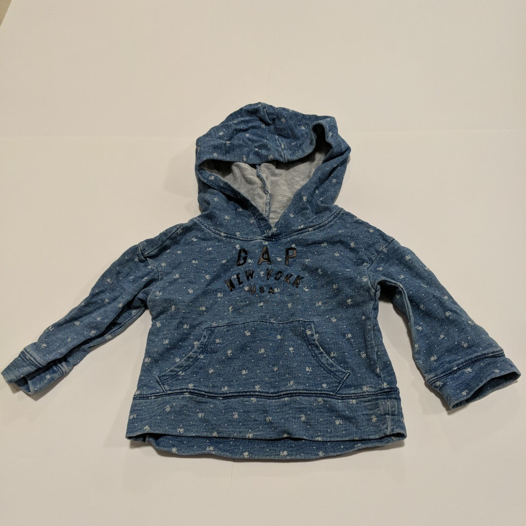 Blue flower print Gap hoodie jumper - size 1