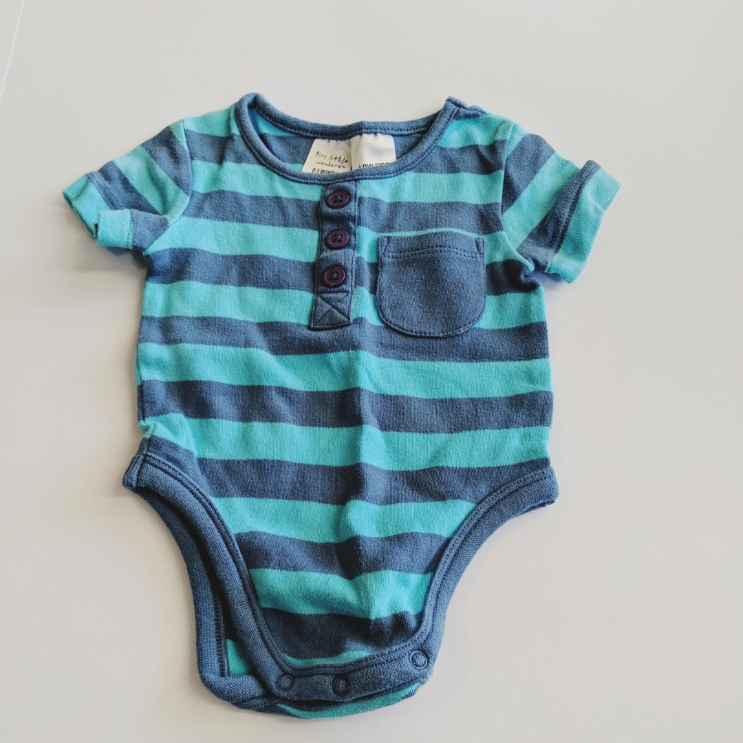 Blue stripey bodysuit - size 000