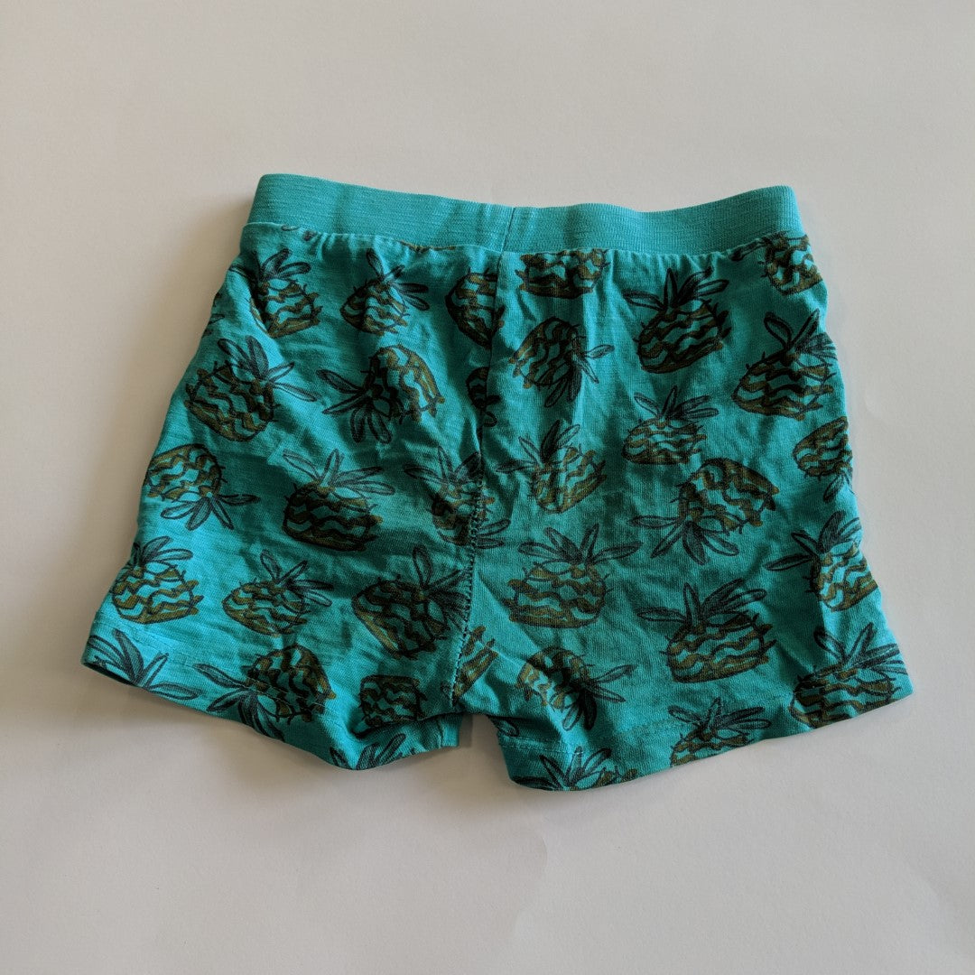 Bright teal pineapple shorts - size 3