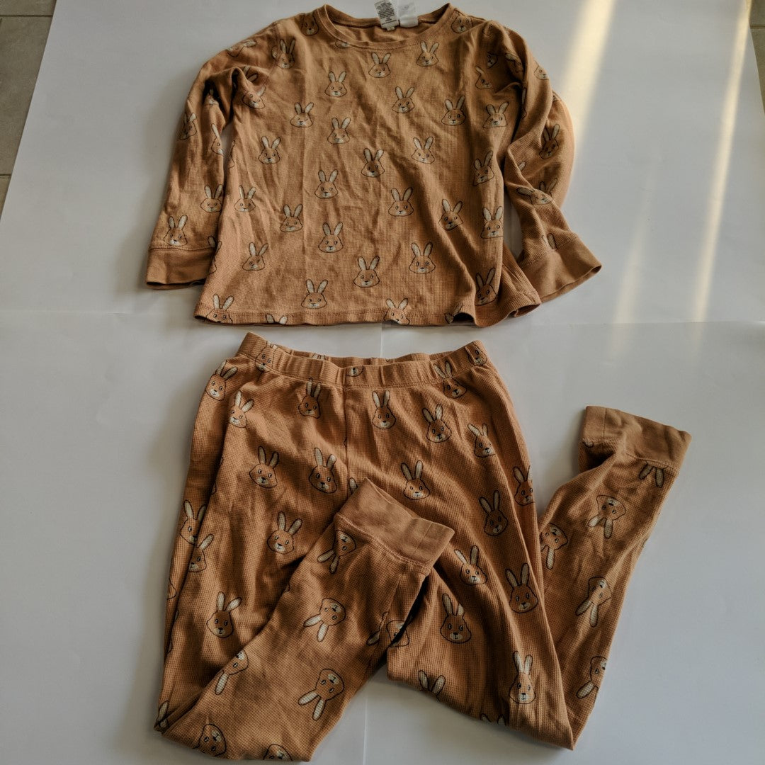 Brown rabbit pyjamas - size 10