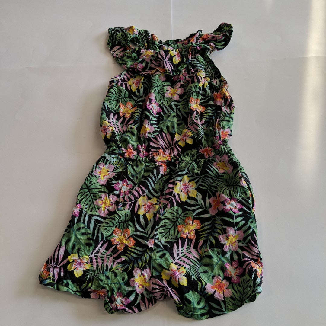 Jungle flowers sleeveless dress - size 8