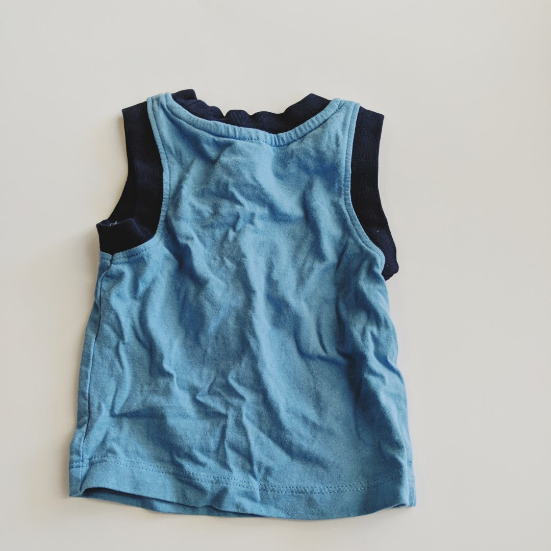 Lion blue singlet top - size 000