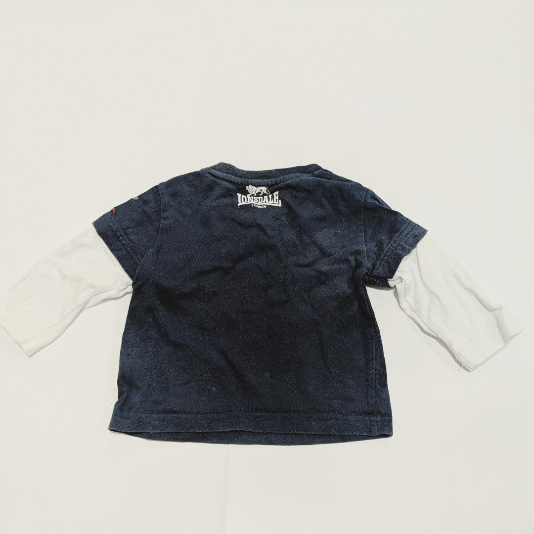 Lonsdale navy blue long sleeve T-shirt - size 000