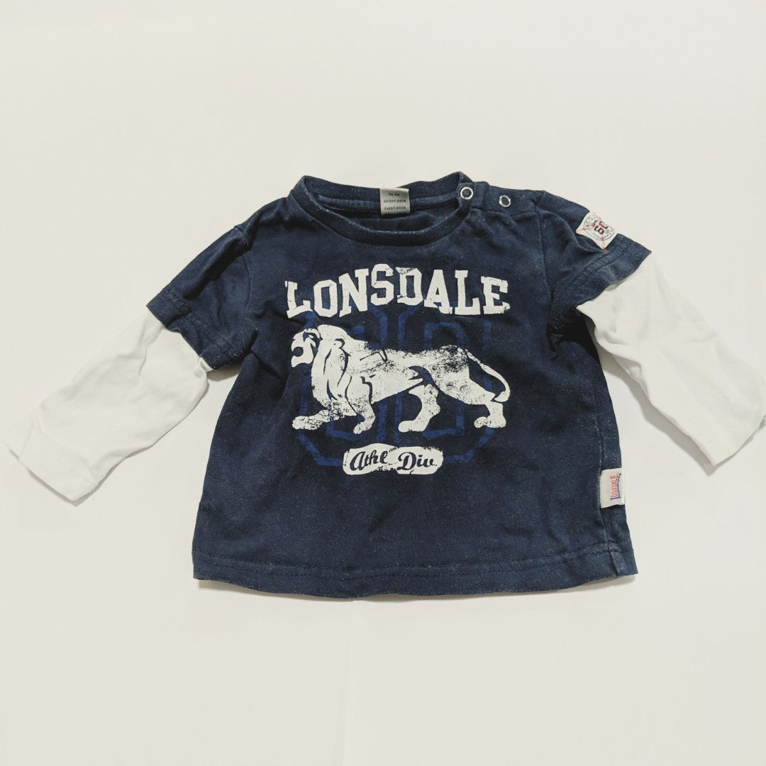 Lonsdale navy blue long sleeve T-shirt - size 000