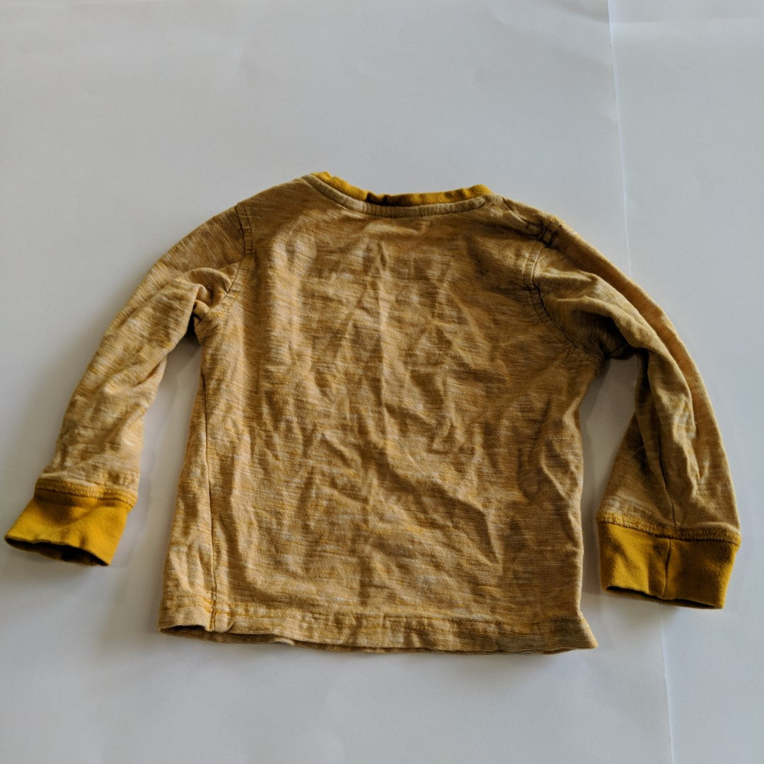 Mustard yellow long sleeved T-shirt - size 1