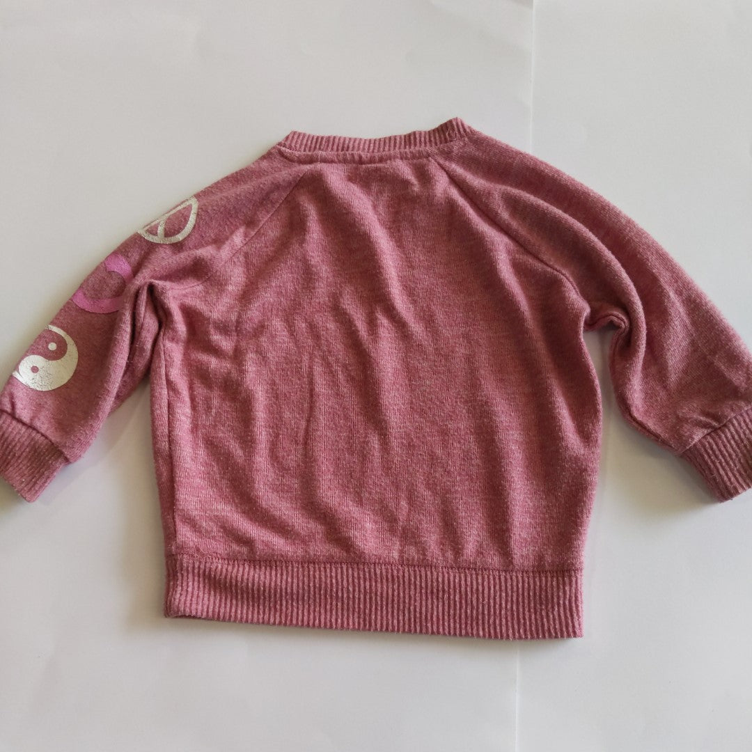 Pink peace and love knit jumper - size 2