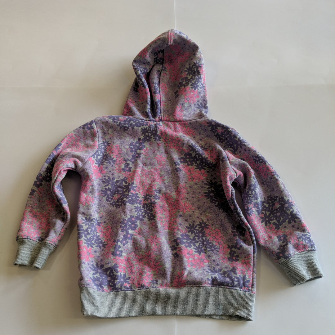 Pink and purple flowery hoodie - size 4