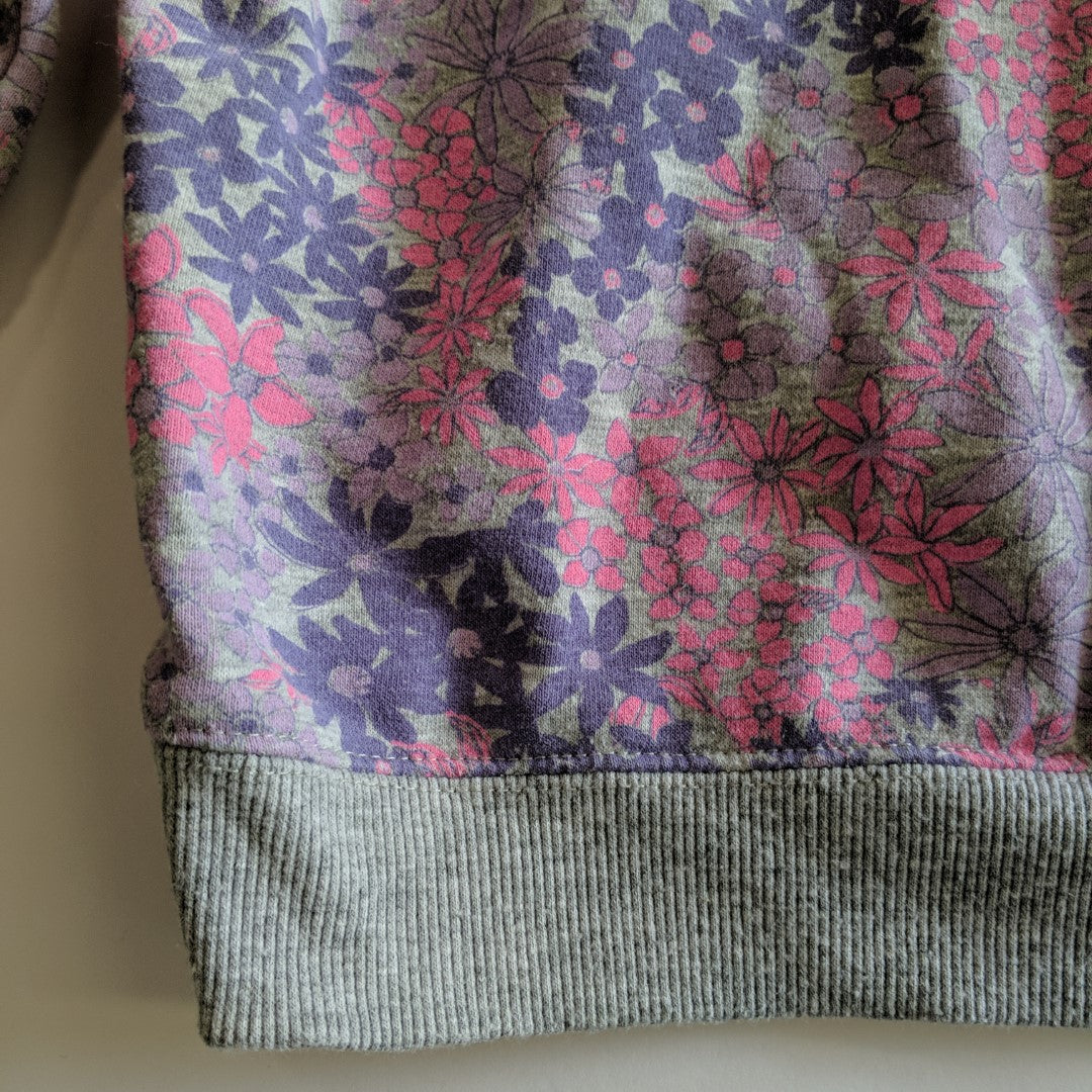 Pink and purple flowery hoodie - size 4