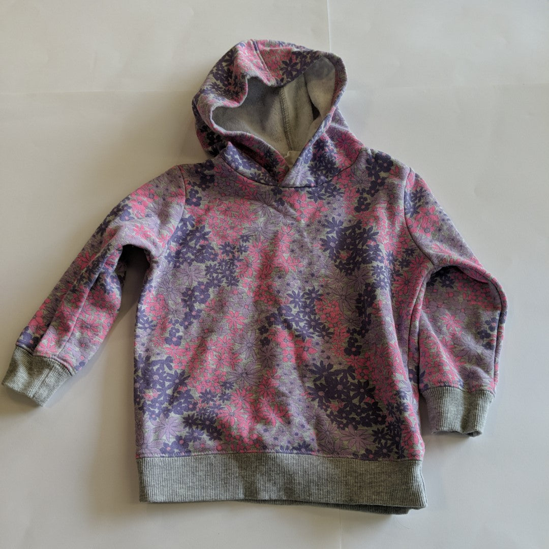 Pink and purple flowery hoodie - size 4