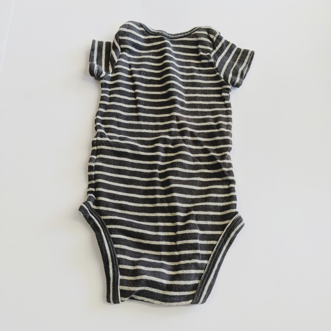 Tough like dad grey stripey bodysuit - size 000