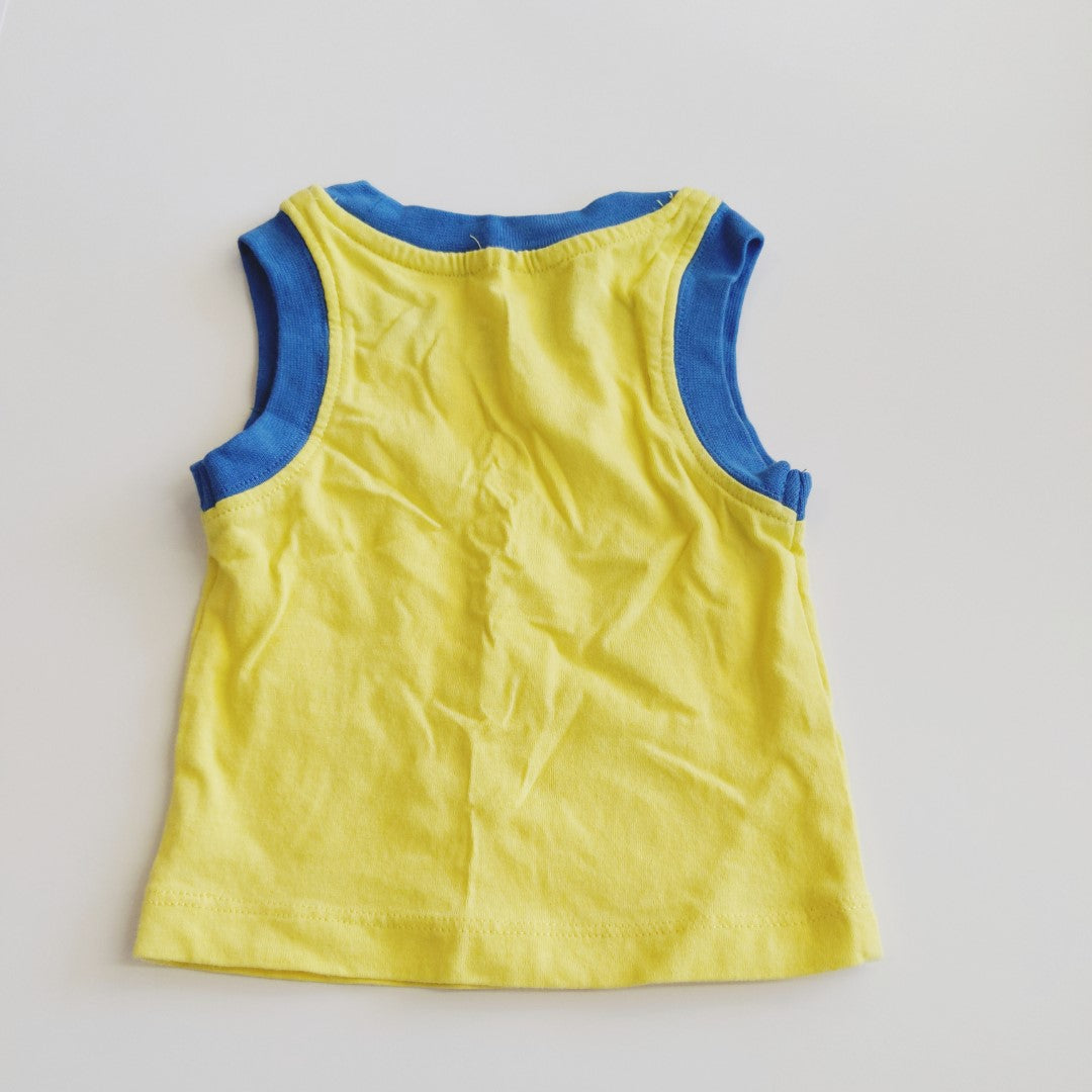 Yellow and blue 01 Ltd Edition singlet top - size 000