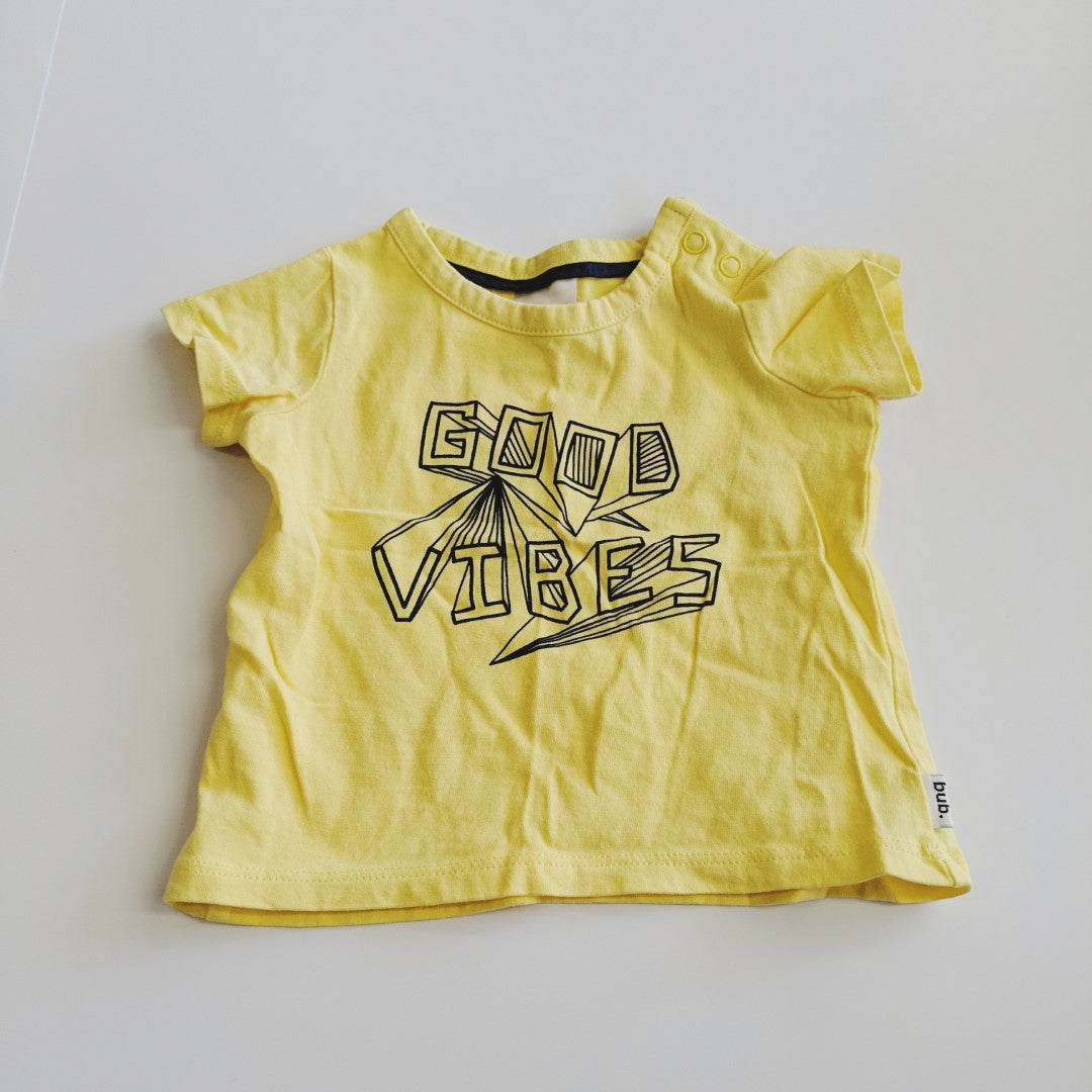 Yellow good vibes T-shirt - size 000