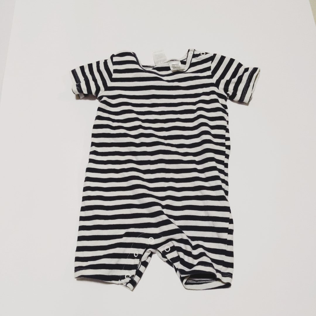 Black and white stripey romper - size 0