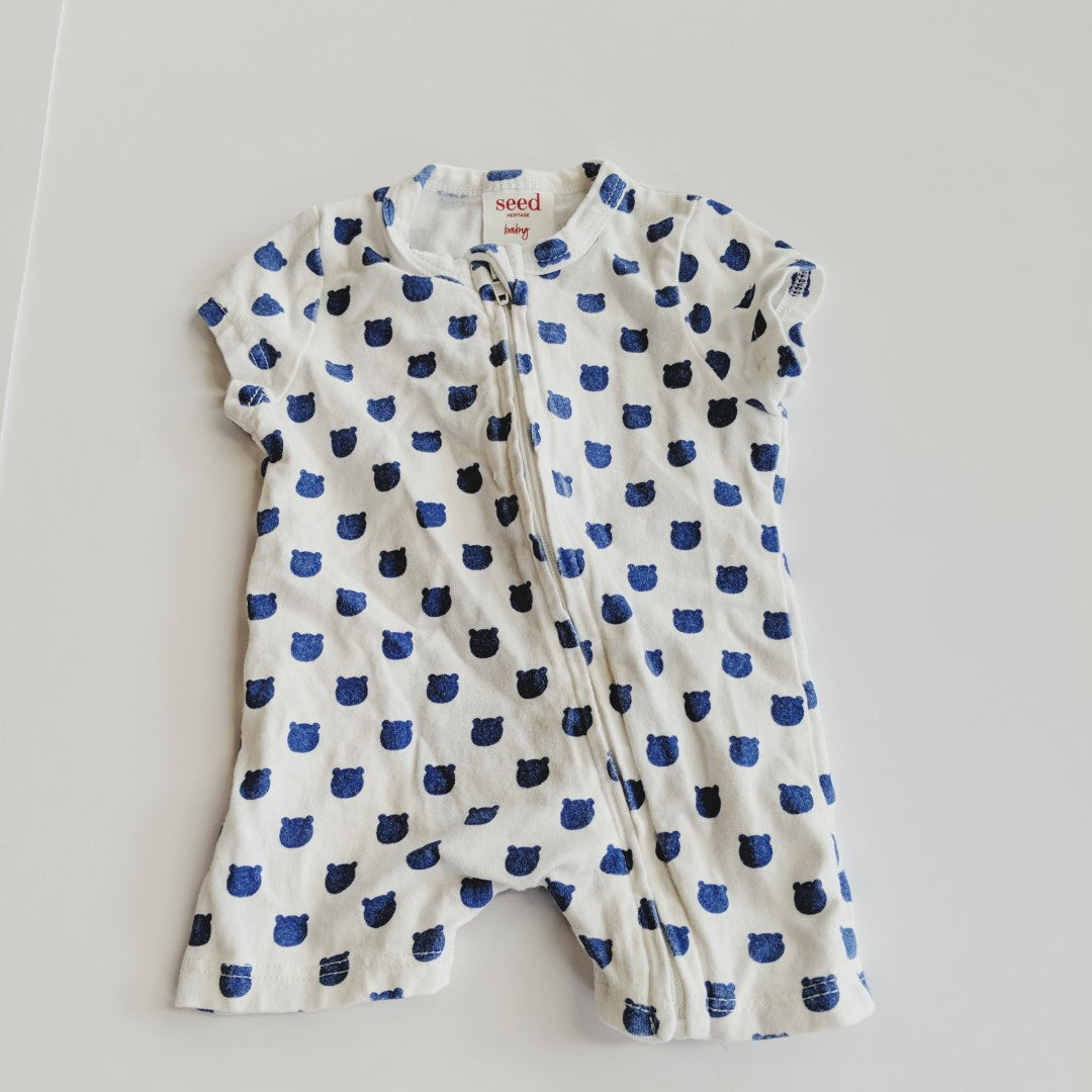 Blue bear romper - size 0000