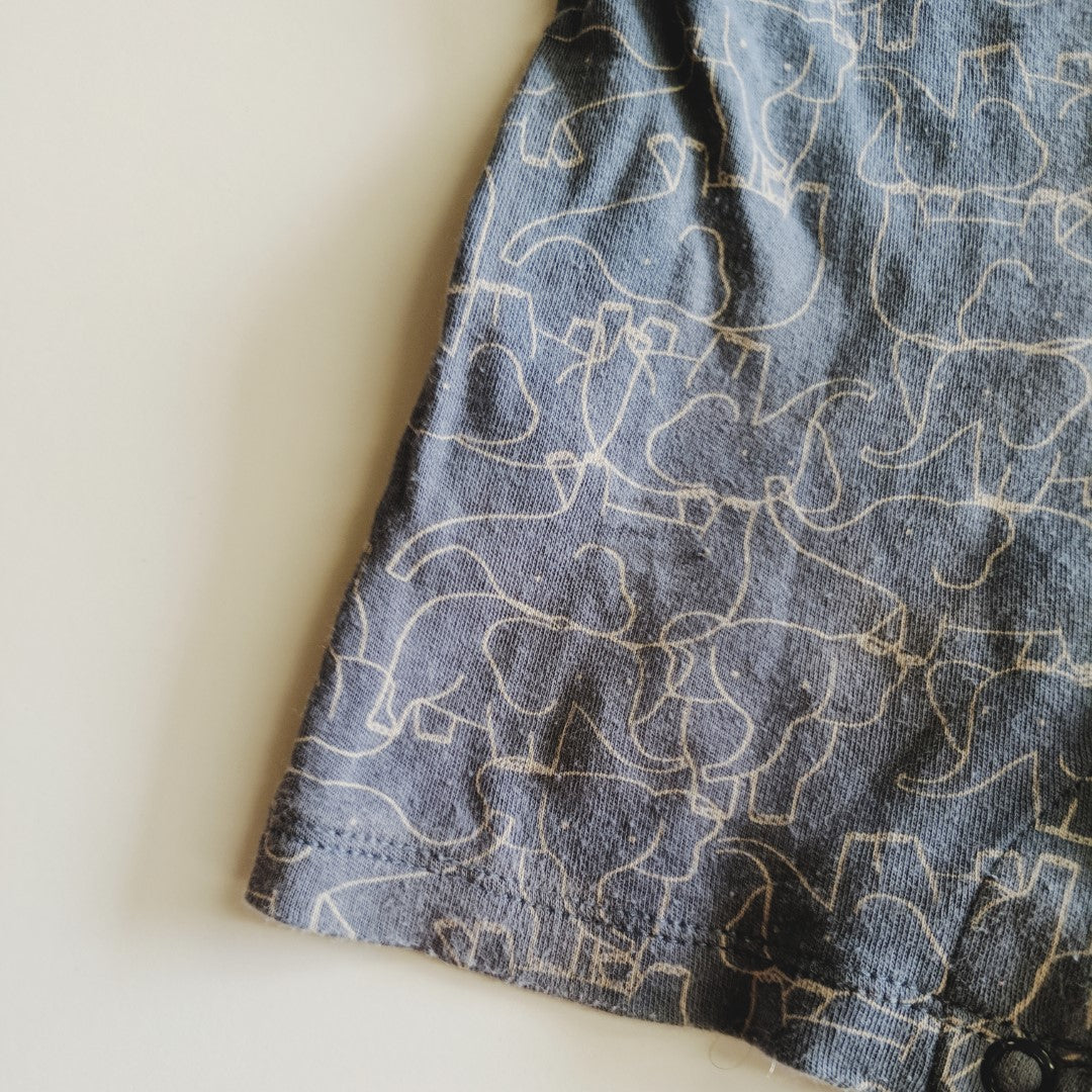 Blue elephant print romper - size 1