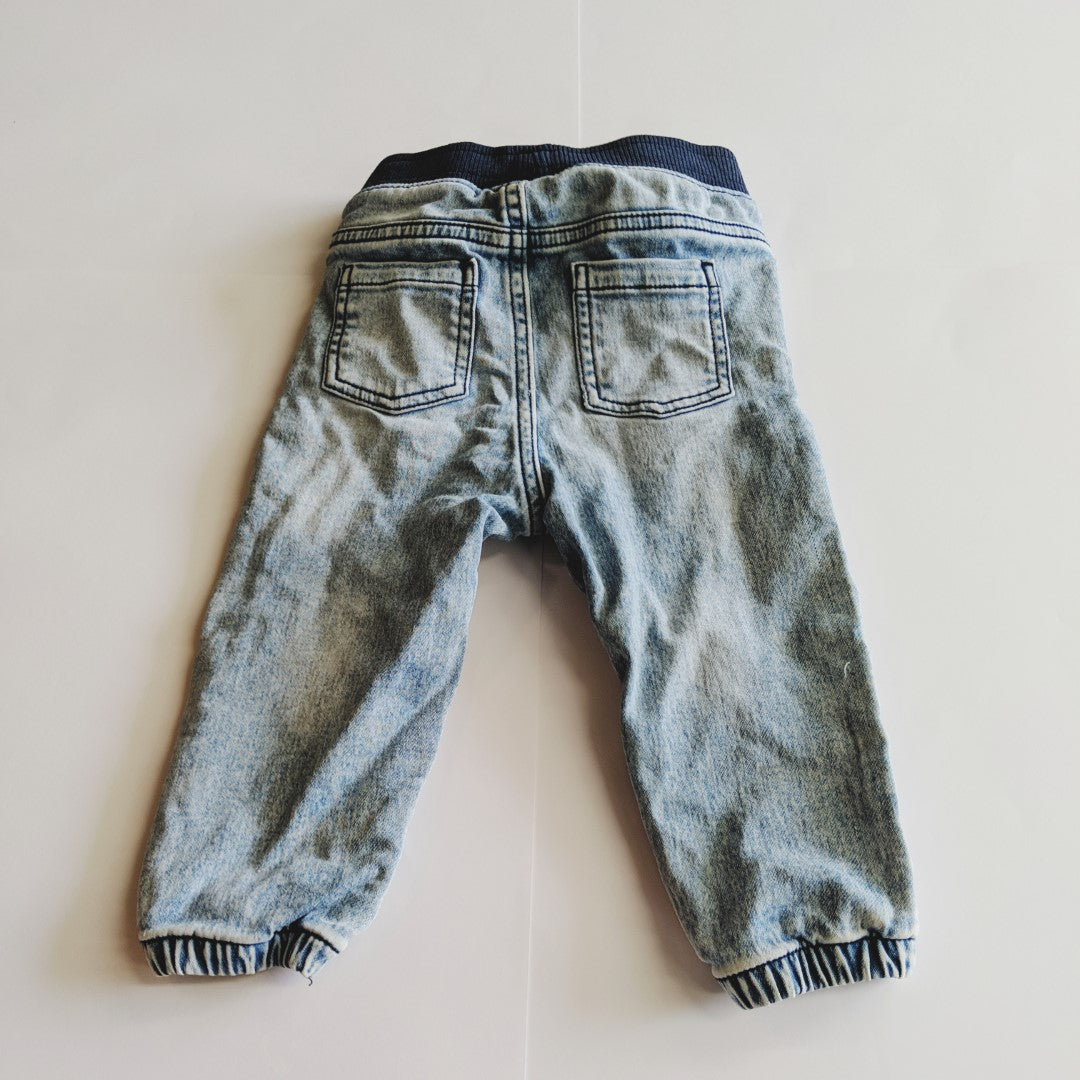 Blue jeans with elastic - size 1