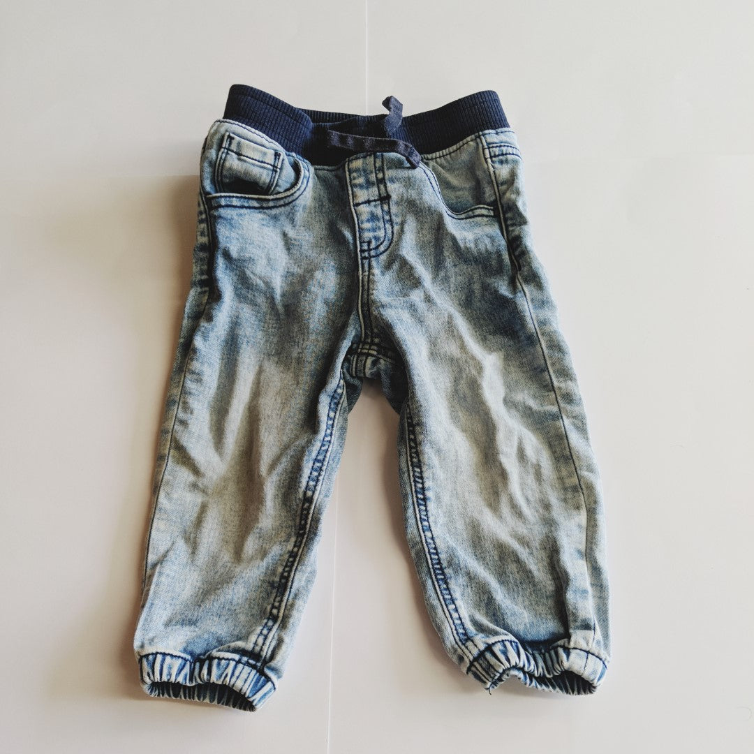 Blue jeans with elastic - size 1