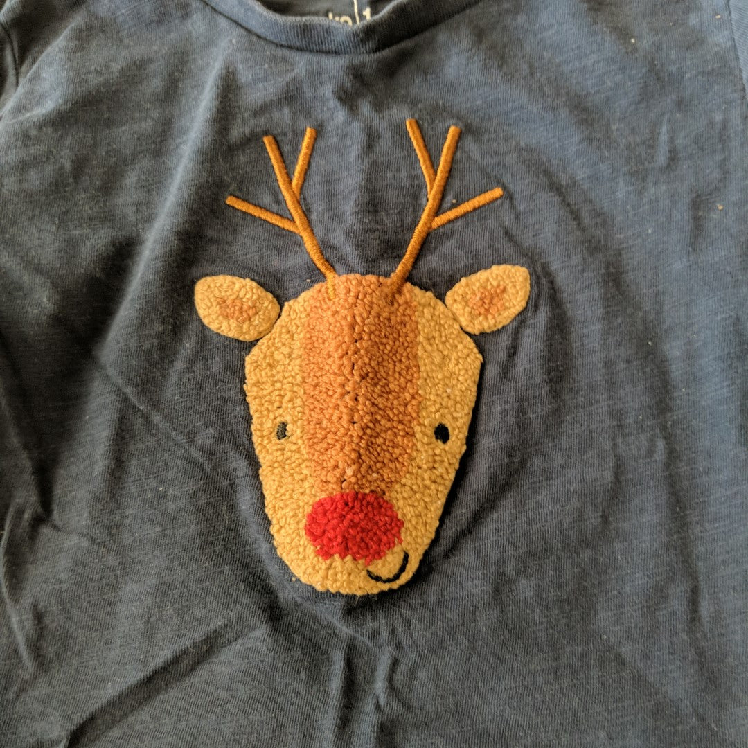 Blue reindeer T-shirt - size 1