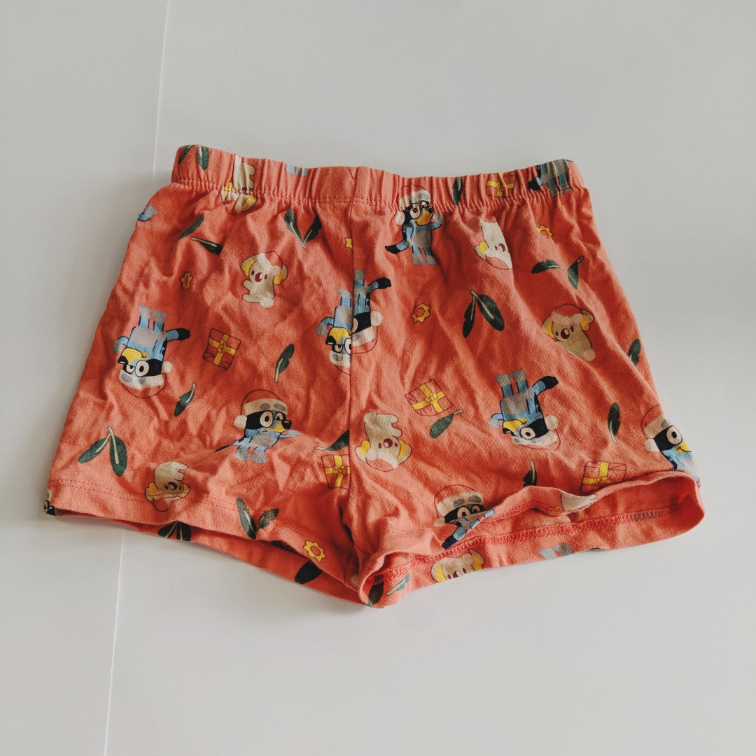 Bluey Christmas PJ shorts - size 5