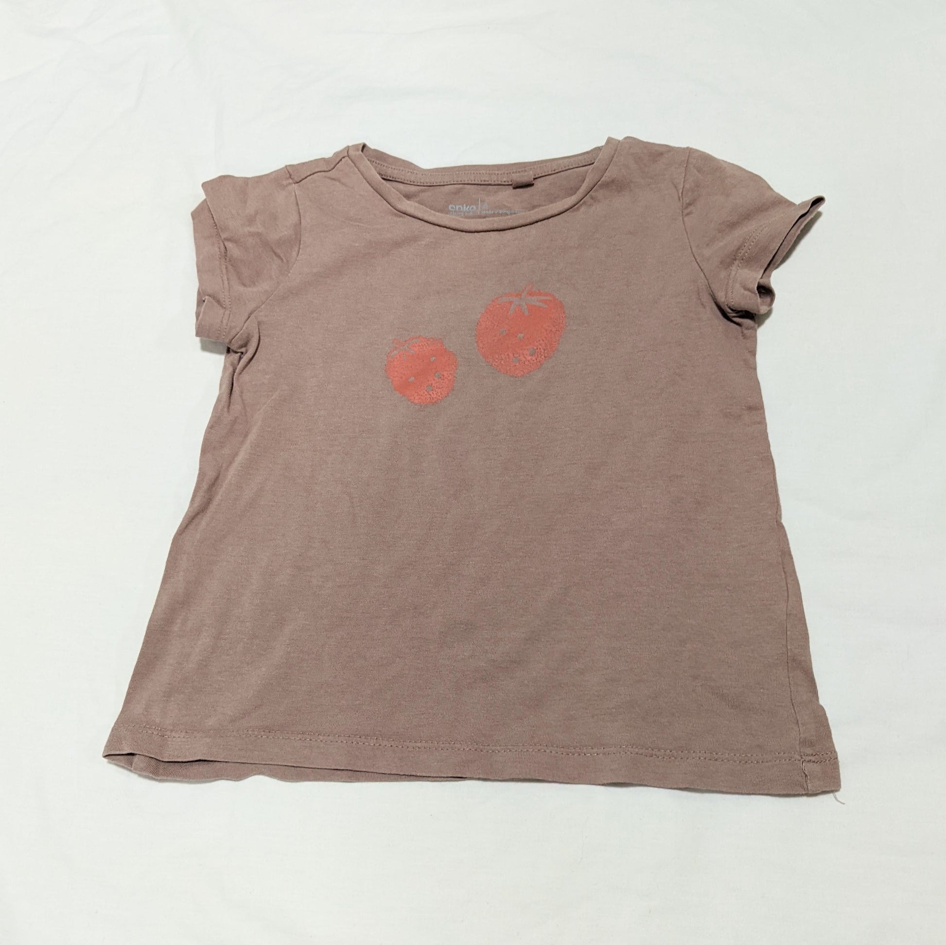 Brown strawberry shirt - size 4