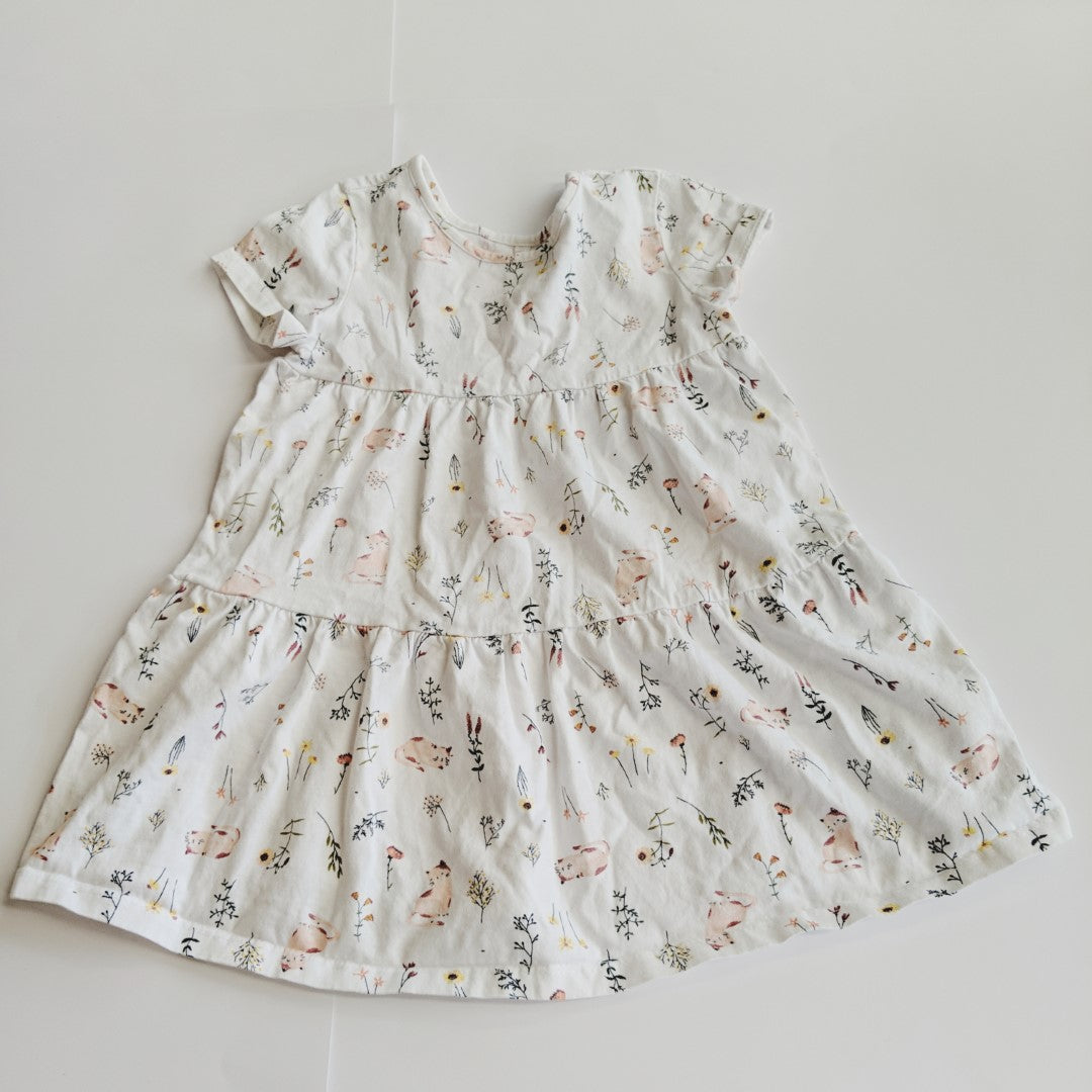 Cat and flowers dress - size 4