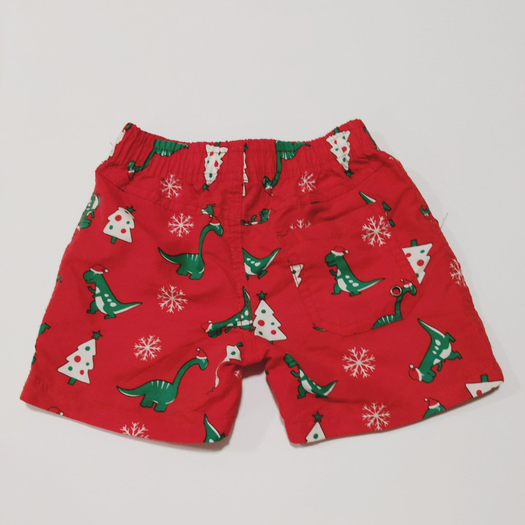 Christmas dinosaur boardshorts - size 3