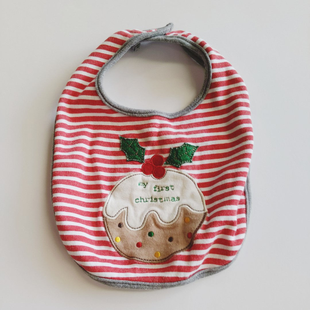 Christmas pudding drool bib - size 000