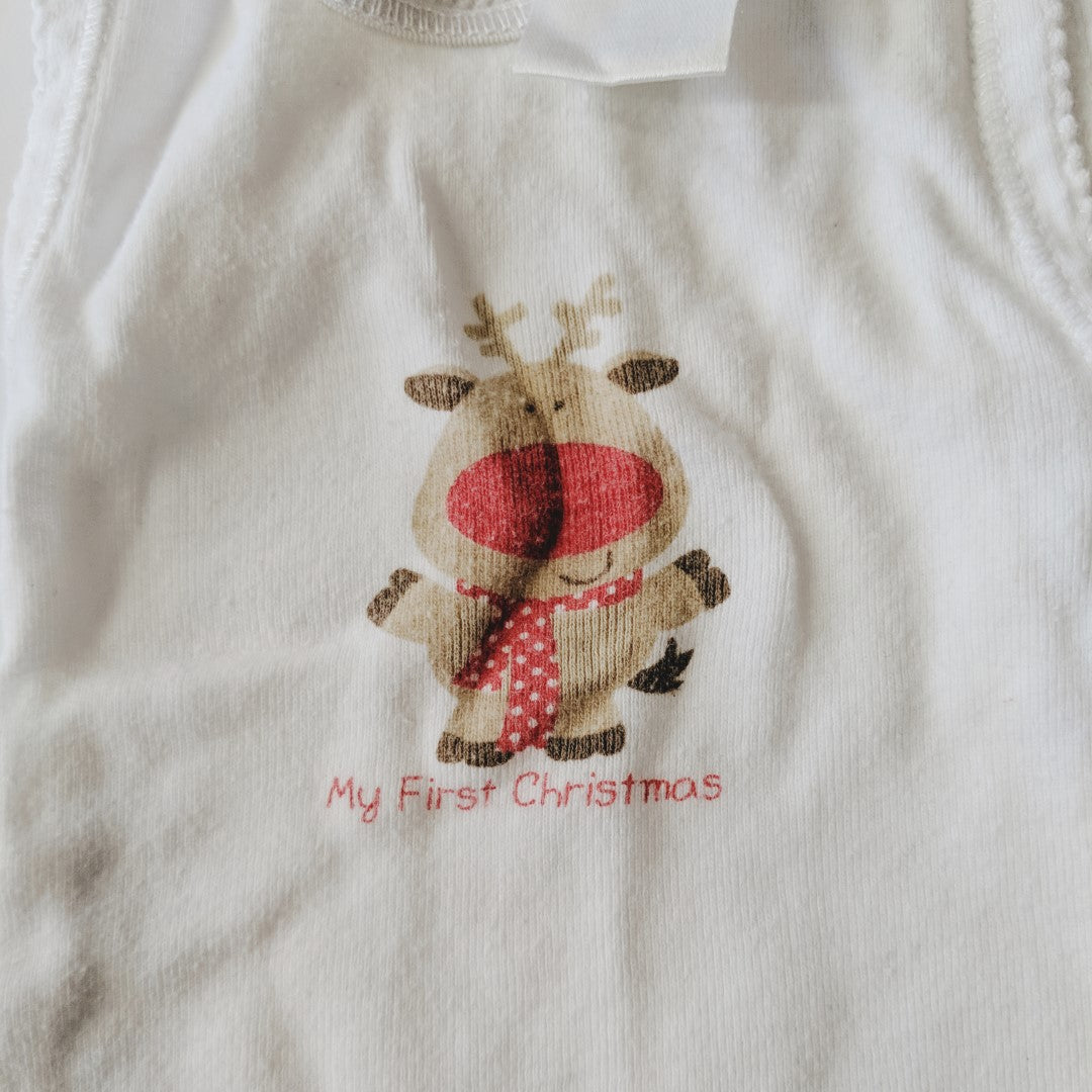 Christmas reindeer singlet - size 000