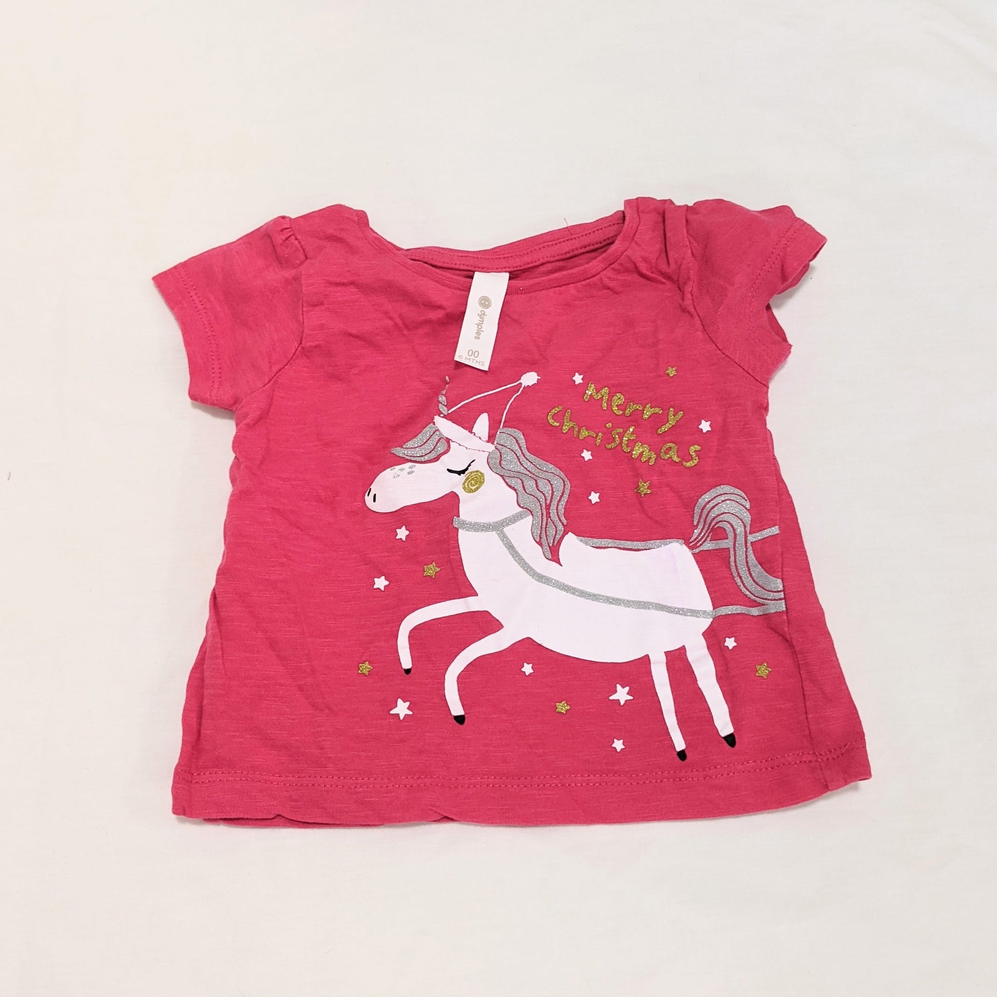 Christmas unicorn shirt - size 00