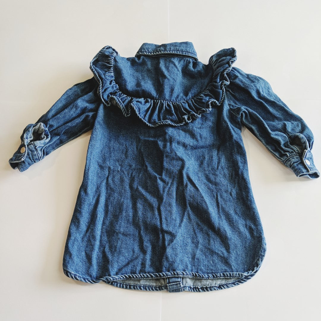 Denim button up dress - size 2