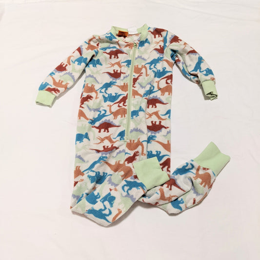 Dinosaur fleece zip onesie pyjamas - size 3