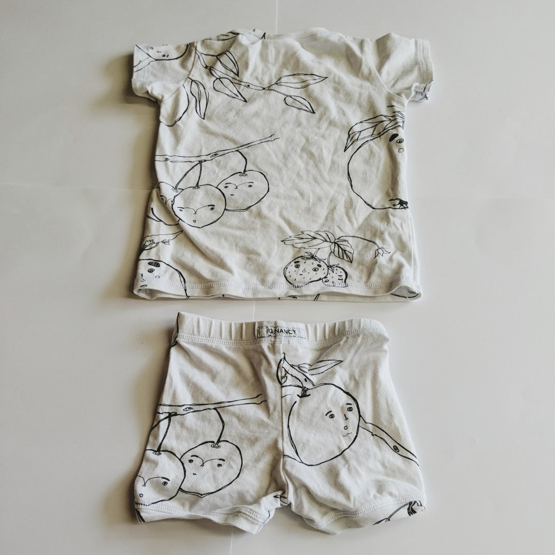 G.Nancy white fruit summer pyjama set 9-18 months - size 1