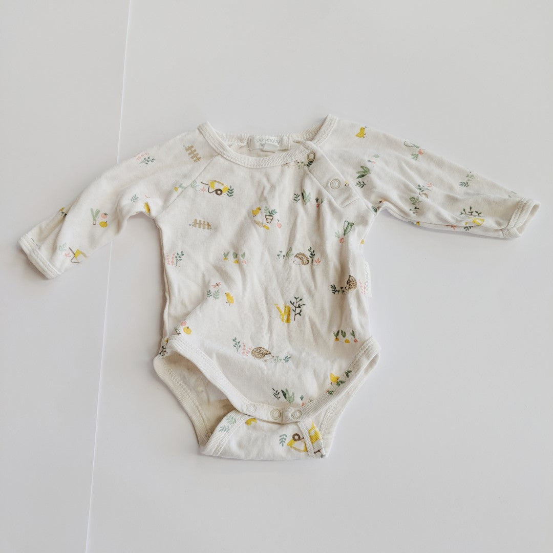 Garden print long sleeved bodysuit - size 0000