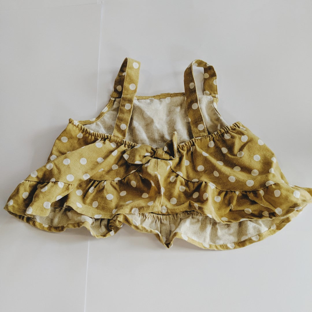 Gold polkadot crop top - size 8