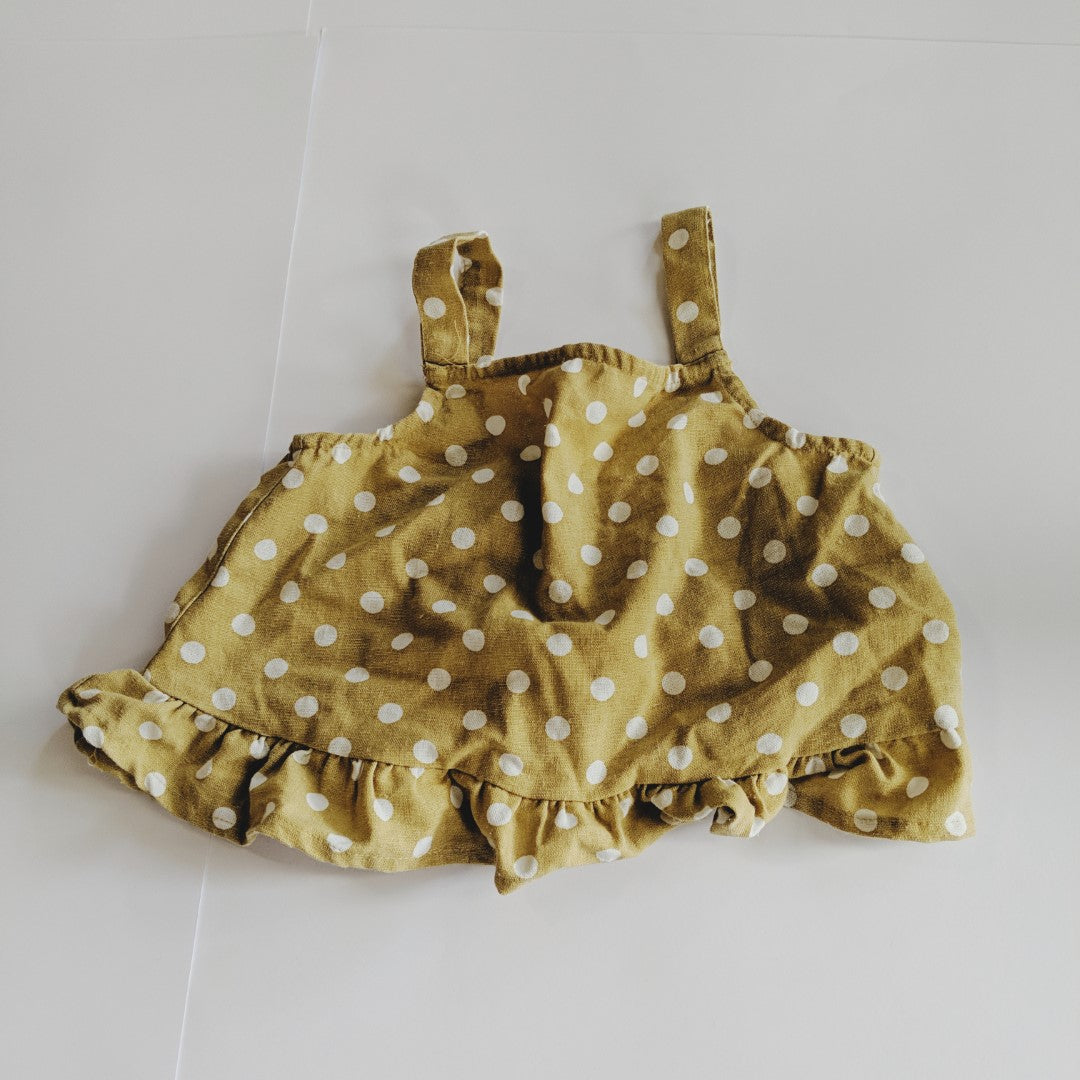 Gold polkadot crop top - size 8