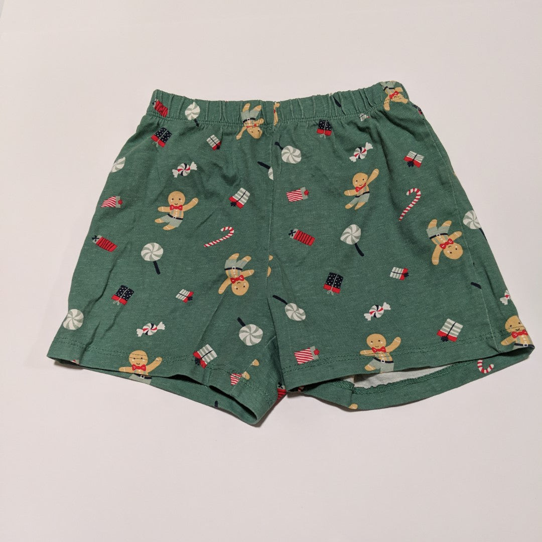 Green Christmas pyjama shorts - size 4