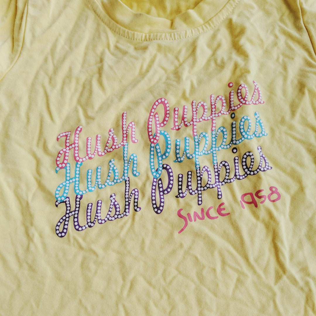 Hush puppies yellow cotton/spandex T-shirt - size 4