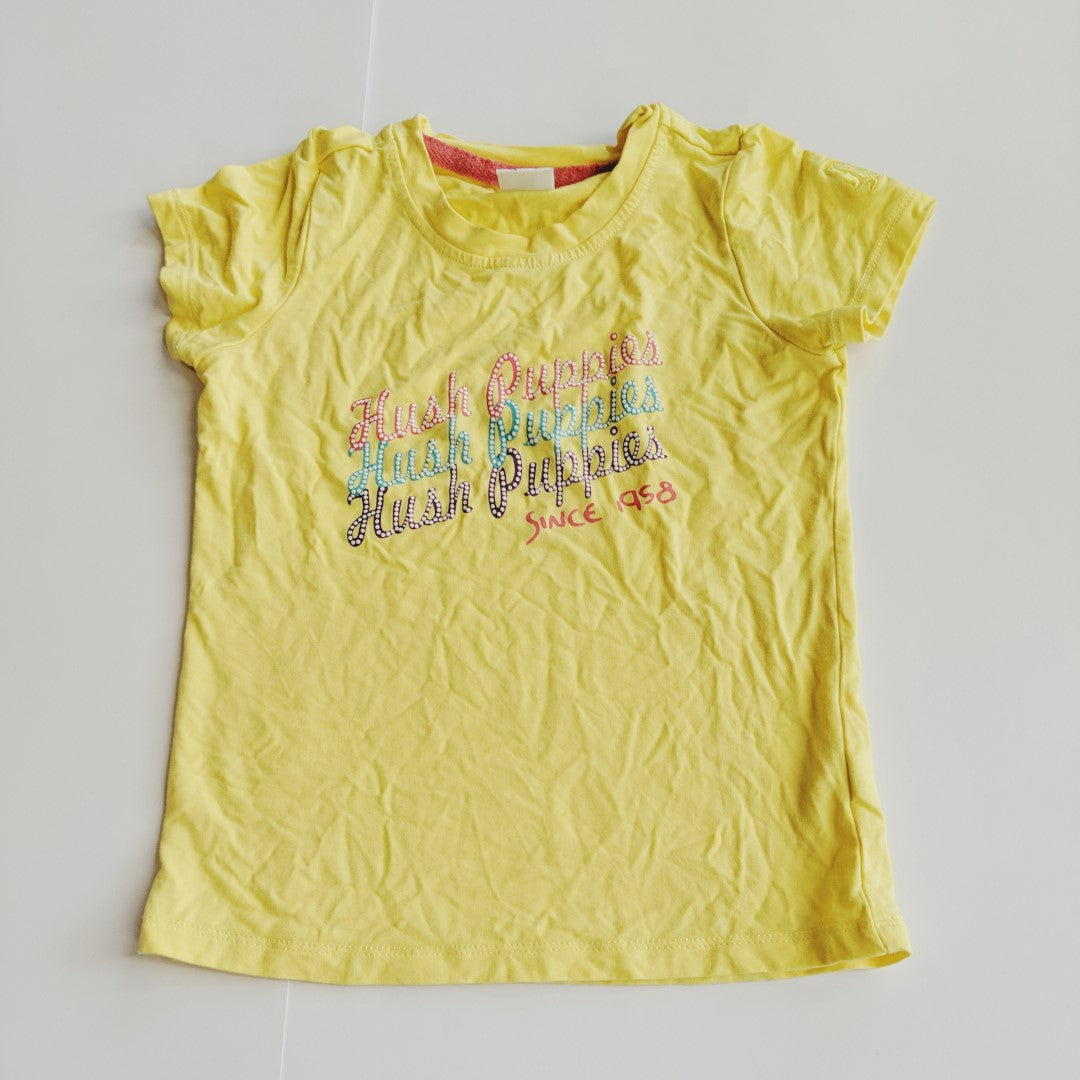 Hush puppies yellow cotton/spandex T-shirt - size 4