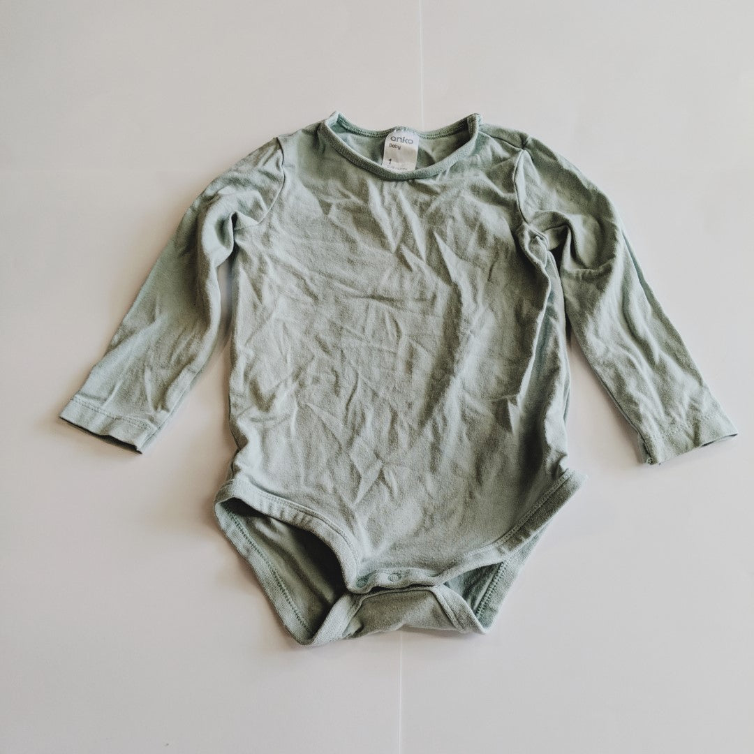 Light teal long sleeved bodysuit - size 1