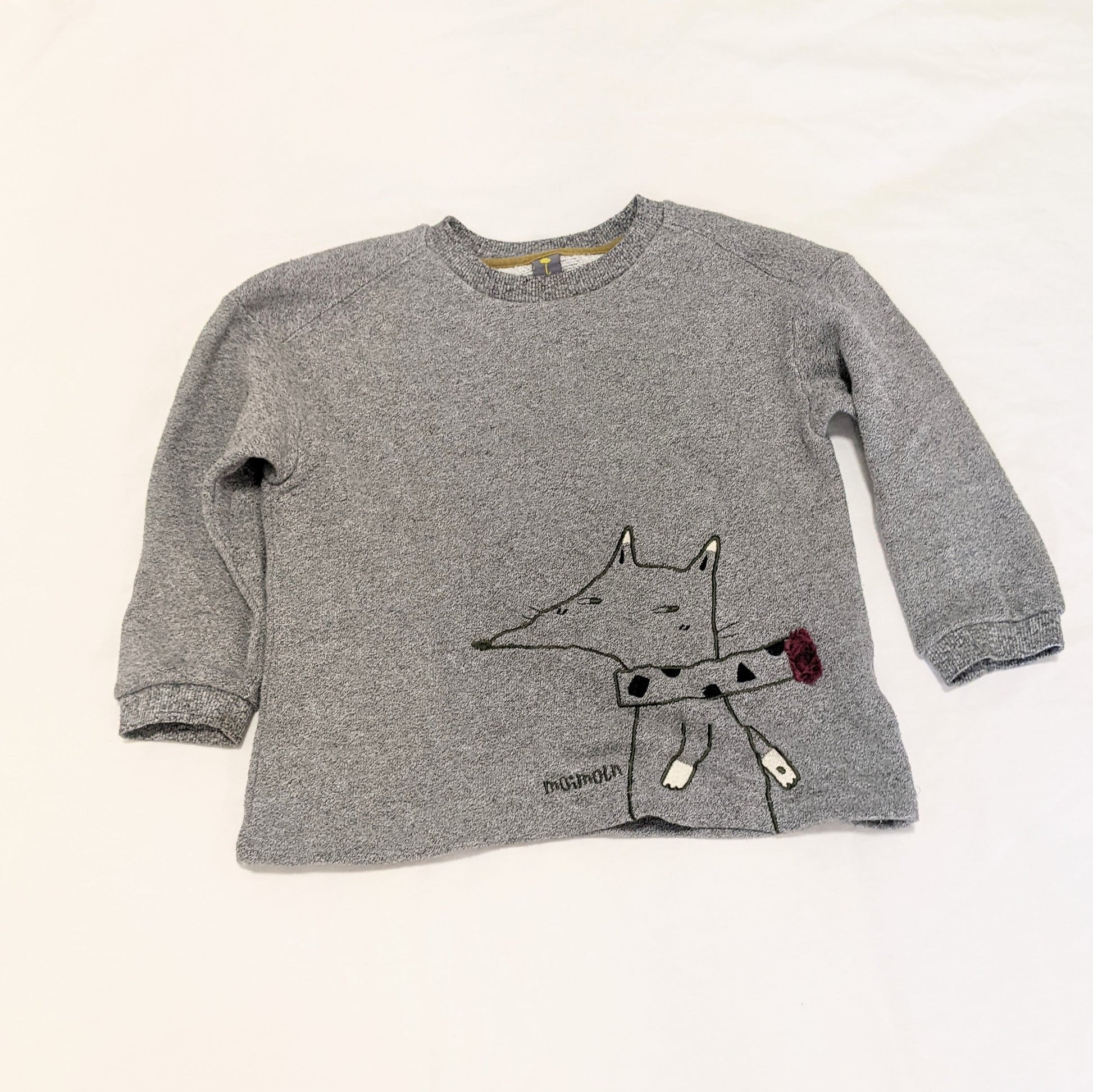 Moimoln grey jumper with dog embroidery - size 6