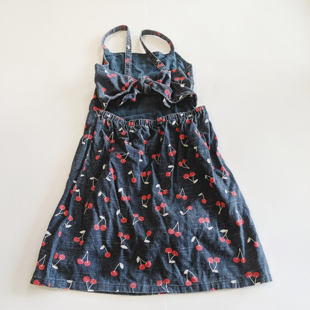 Navy blue cherry print dress - size 10